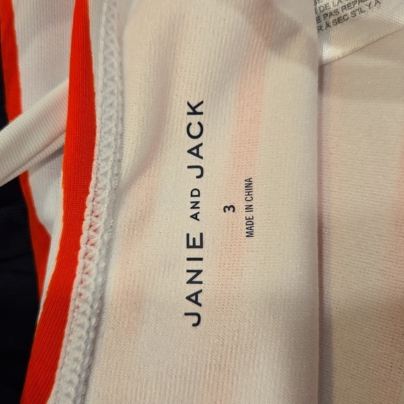 JANIE AND JACK RECYCLED STRIPED AMERICANA SWIMSUIT. SIZE 3 - Picture 4 of 8